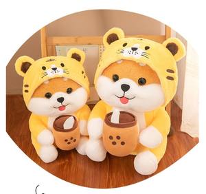 Nuevo peluche transformado en leche té perro peluche Tigre mascota Boba Animal relleno Boba leche té felpa leche té <span class=keywords><strong>Anime</strong></span> perro - Product Image 5