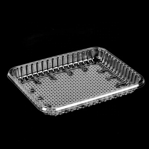 Recycled Disposable Plastic Pet Clear Moisture Retain Tray Water Absorbent Soaker Pad Meat Packaging Tray For Supermarket