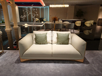 Canapés de salon modernes italiens, ensemble de canapés de luxe en cuir pour villa