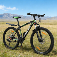 Vélo de montagne tout-terrain pour adultes de 26 pouces, 21 vitesses, fourche à suspension, frein à disque, sports de plein air, déplacements quotidiens, vélo en acier durable