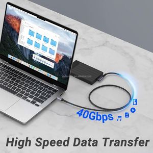 240W USB4 Cable for Thunderbolt 4 - 90 Degree USB <b>Type</b> <b>C</b> Fast Charging Cable - 40Gbps Data Transfer - 8K 60Hz Video Display - Product Image 5