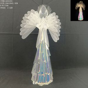 Elegante Figura de Ángel con Luz LED, Ángel de Cristal Transparente, Decoración Navideña - Product Image 2