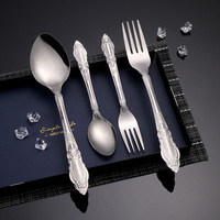 Ensemble de couverts en acier inoxydable poli miroir 410 d'Indonésie, avec logo personnalisé, échantillon gratuit, prix abordable, ensemble de cuillères