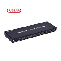 HK801 Fjgear Nouveau design Sélecteur manuel 3840*2160@30Hz Commutateur HDMI 8 entrées 1 sortie Commutateur KVM HDMI