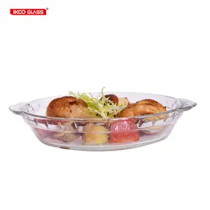 Vetro Pyrex Teglia Bakeware con Maniglia 8 Pollici di Vetro Piatto Riscaldato Scanalata Pie Dish