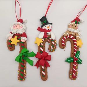 Pâte d'argile personnalisée père noël/bonhomme de neige/pain d'épices canne à <span class=keywords><strong>sucre</strong></span> pour les décorations de noël - Product Image 4