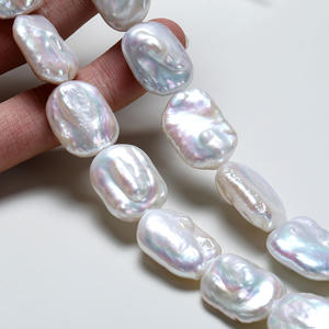 Collier en perles d'eau douce naturelles en gros, bloc de perles baroques de 11-12 mm, perles dispersées, fabrication artisanale, matériel de bricolage - Product Image 1