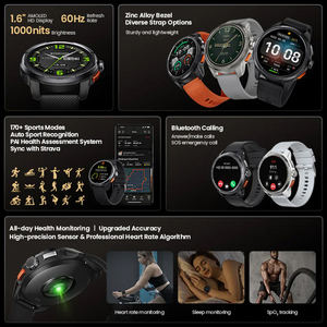 Ban đầu haylou năng lượng mặt trời siêu LS23 thông minh đồng hồ 1.6 "AMOLED 22 ngày Tuổi thọ pin 5ATM không thấm nước 24h sức khỏe Màn hình Silicone dây đeo - Product Image 2