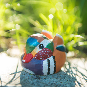 Adorno de madera maciza tallada a mano, diseño de pájaro <span class=keywords><strong>gordo</strong></span> Jiu con garganta plateada, regalo para niños y embarazadas - Product Image 2