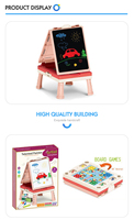 360 tourner et double face enfants planche à dessin magique magnétique tableau d'écriture avec des accessoires supplémentaires pour peinture et dessin