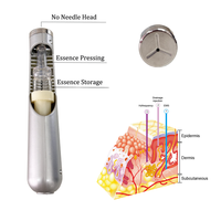 Appareil portable pour le visage et le cuir chevelu, sans aiguilles, pour une mésothérapie instantanée, lifting et raffermissement du visage, pour une meilleure absorption des soins de la peau