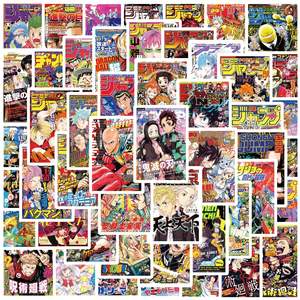 50 pièces japonais bande dessinée affiche mixte autocollants décoratifs pour garçon mur voiture PVC étanche Anime <span class=keywords><strong>Manga</strong></span> autocollant Pack - Product Image 2