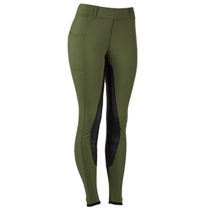 Collants d'équitation extensibles en polaire pour femmes actives avec empiècement classique au genou – Culottes d'équitation populaires personnalisables - Product Image 1