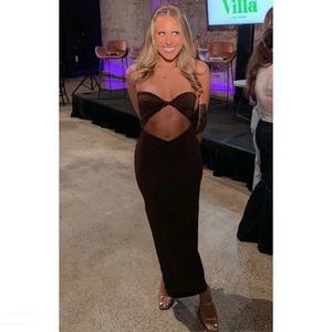 Robe longue blanche florale à col en V sans manches, sexy, en dentelle, à fines bretelles, écologique, tissée, longueur midi – Grande Vente - Product Image 5