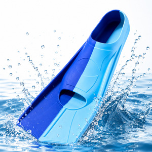 Silicone Swim Fins Dark Blue Light Blue Anti Slip For Training Diving Snorkeling Adult Children Use - Product Image 1