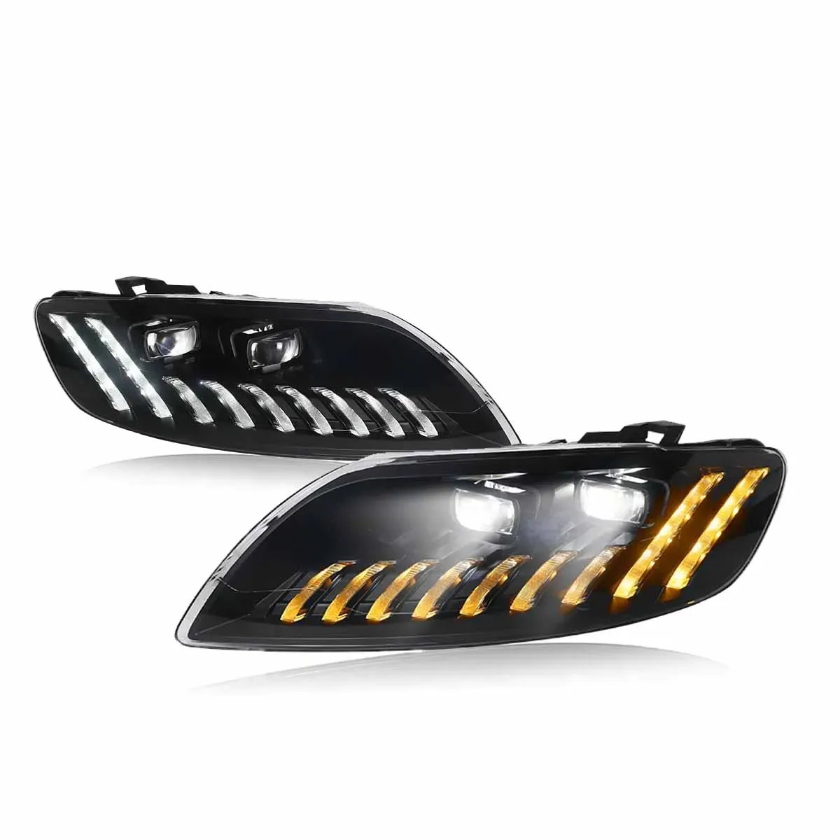 Headlight For audi Q7 head lamp headlight 2006-2015 Upgrade to Q8 style front lamp with dynamic Headlight Q7