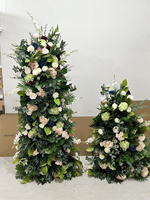 Arrangement floral pour mariage sur le thème tropical, feuilles de bananier artificielles, ensemble d'arche de feuilles de palmier, boule de fleurs pour la décoration de mariage