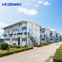 Casa Prefabricada Contemporánea Tipo K, Panel Sándwich de Acero de Color, Edificio Modular, Oficina Temporal para Sitio de Construcción