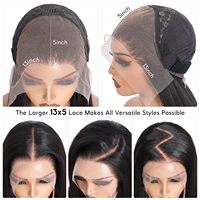Perruques Lace Front en Cheveux Humains Vierges Ultra-Lisses, Dentelle HD, Densité 220, 26 Pouces, Transparentes, Pré-Pluckées, Ultra-Fines