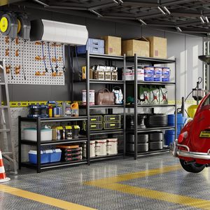 New Design Steel Frame Adjustable 4/5 Layer Garage Stacking <b>Shelf</b> 300KG Heavy Duty Powder Coated Warehouse Storage <b>Rack</b> - Product Image 5