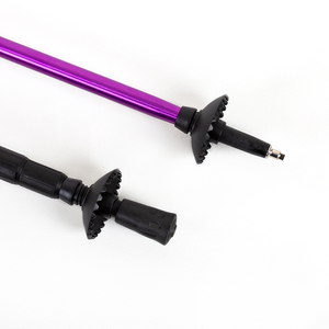 Bâton de randonnée pliable en alliage d'aluminium violet, réglable en 3 sections, avec poignée en EVA et embout en caoutchouc pour la randonnée - Product Image 6