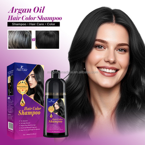 Shampoo colorant pour cheveux à l'huile d'argan avec formule crème 3-en-1 pour couvrir les cheveux noirs et gris, sans colorant, couleur longue durée - Product Image 4