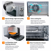 Four à convection électrique en métal, très vendu, avec dissipation de chaleur multifacettes, panneau frontal froid au toucher, haute qualité, 35L