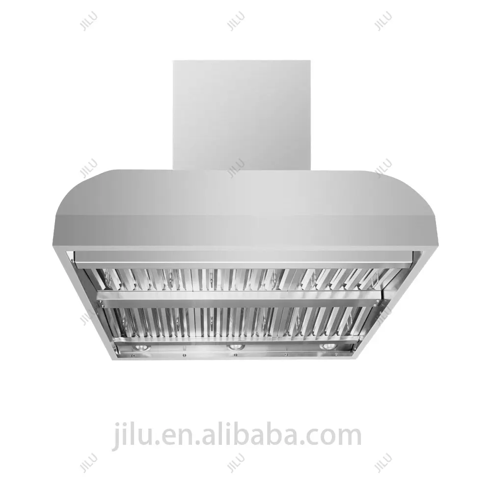 Electric Stainless Steel Range Hood Low Noise Wall Mounted Kitchen Hoods Cabinet Installation Copper Housing US Plug Vented