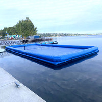 Terrain de volley-ball gonflable personnalisé, aire de jeux flottante, terrain de tennis, terrain de pickleball gonflable, plateforme aquatique