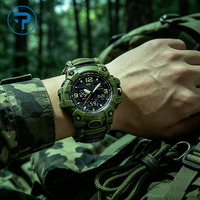 Montre de survie tactique multifonctionnelle en paracorde tressé à la main avec boussole numérique pour l'escalade et une utilisation portable