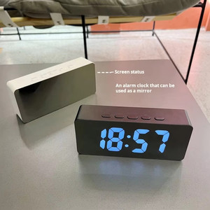 Bàn hàng đầu kỹ thuật số LED gương đồng hồ báo thức nhiệt độ chức năng báo lại màu sắc thông minh cho nhà ký túc xá sử dụng - Product Image 3