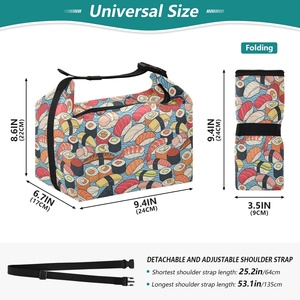 U-shape Small Thermal Shoulder Cooler Bag Nylon Fabric Musubi Custom Design Hawaiian Insulated Lunch Bag with Wide Open - Product Image 3