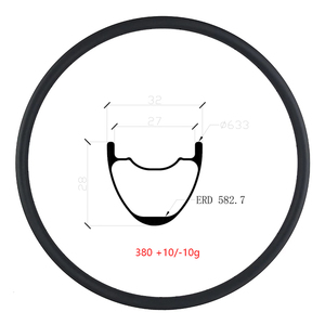 ขอบล้อจักรยานเสือภูเขาคาร์บอน 29ER/27.5ER แบบดิสก์เบรก  แบบอสมมาตร/สมมาตร  แบบ Clincher/<span class=keywords><strong>Tubeless</strong></span> ความกว้าง 32 มม. ความลึก 28 มม. ขอบล้อ MTB UD 3K - Product Image 1