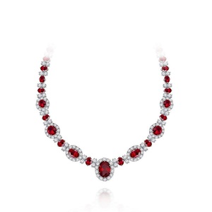 <span class=keywords><strong>Collana</strong></span> di Lusso con <span class=keywords><strong>Rubino</strong></span> Sintetico Taglio Ovale in Argento Sterling 925 per Signore, Gioielleria Fine - Product Image 1