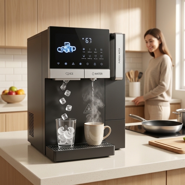 Smart Desktop Hot Cold Water Dispenser Purifier Ice Maker Water Machine for Household