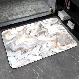 CF BAR27 quick dry easy clean water absorbent marble mat rubber foot mat bathroom sets toliet non slip Diatom Mud bath mat