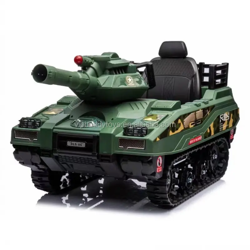 Groothandel 24V Batterij Kids Real Track Speelgoed Tank Met Kanonskogel Kinderen Elektrische Rit Op Tank Speelgoed Rit-On Auto 'S Voor Kinderen Om Te Rijden