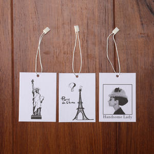 Etiqueta colgante de pantalones vaqueros reciclados de lujo, etiqueta de papel en relieve impresa personalizada, logotipo propio, marca, borde cortado con láser, etiqueta colgante de ropa para ropa - Product Image 3