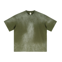 T-shirt de lavage à l'acide dégradé en coton épais pour hommes de haute qualité longue longueur lavé Vintage Style Boxy surdimensionné