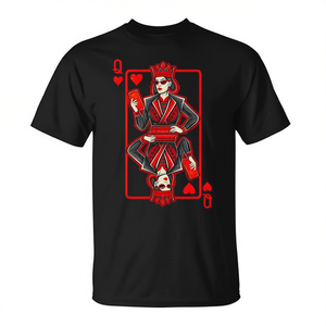 T-shirt Queen Of Hearts avec motif de lunettes de soleil, noir, taille adulte - Product Image 2