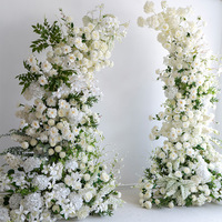 Arche florale en soie blanche et verte pour mariage, demande en mariage, remise de diplôme, Pâques, décor de toile de fond pour événements et photographie