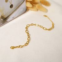 Bracelet chaîne trombone en acier inoxydable plaqué or 18 carats pour femme, maillons ovales dégradés, minimaliste, vente en gros OEM