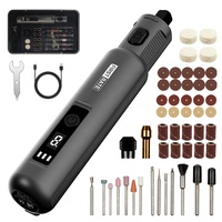 Kit de graveur rotatif sans fil à 6 vitesses, 51 pièces, avec longue durée de vie de la batterie, multifonctionnel, noir, 3,7 V CC