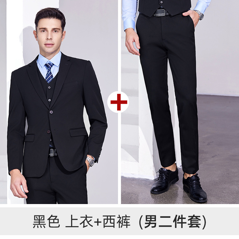 Black men's two-piece suit (top and trousers)