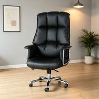 Chaise de bureau ergonomique moderne à dossier haut, pivotante, chaise de bureau de luxe en cuir pour PDG, dirigeant