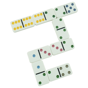 Kaile Bộ Đồ Chơi Gạch <span class=keywords><strong>Domino</strong></span> Urê Trắng Có Chấm Màu 6 28 Hộp Thiếc Nhà Máy Chất Lượng Cao Cho Trò Chơi Sòng Bạc - Product Image 4