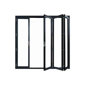 Portes pliantes en aluminium lourd avec tailles standard australiennes portes pliantes intérieures en verre et en aluminium