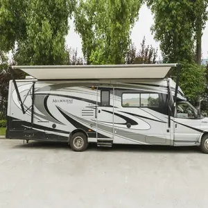 房车动力雨篷2.5米高强度铝合金框架织物防腐手动控制拖车房车雨篷