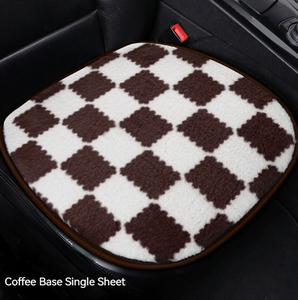 Housse de siège auto en peluche à carreaux, très vendue, épaissie, isolante, avec base antidérapante, universelle - Product Image 5