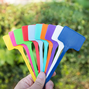 Étiquettes de jardin en plastique multicolores en forme de T, marqueurs d'identification pour fleurs, piquets de signalisation, marqueurs d'herbes, étiquettes de plantes - Product Image 1